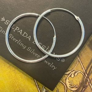 Silpada Flexible Hoop Sterling Silver Earrings